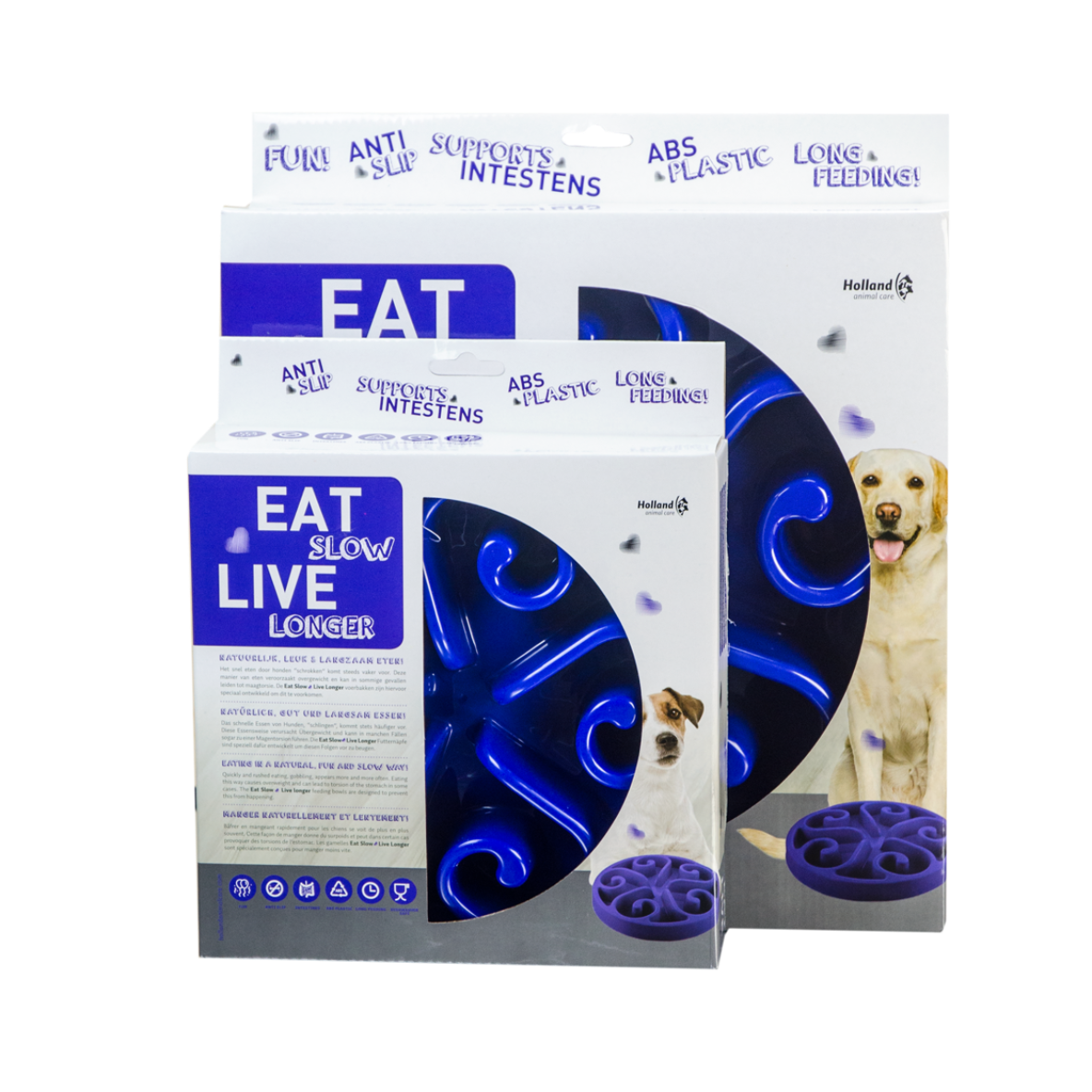 Eat Slow Live Longer Original (blauw, large)