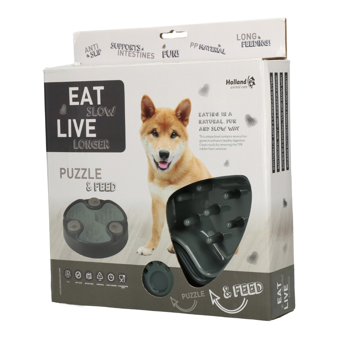 Eat Slow Live Longer Puzzle and Feed (grijs)