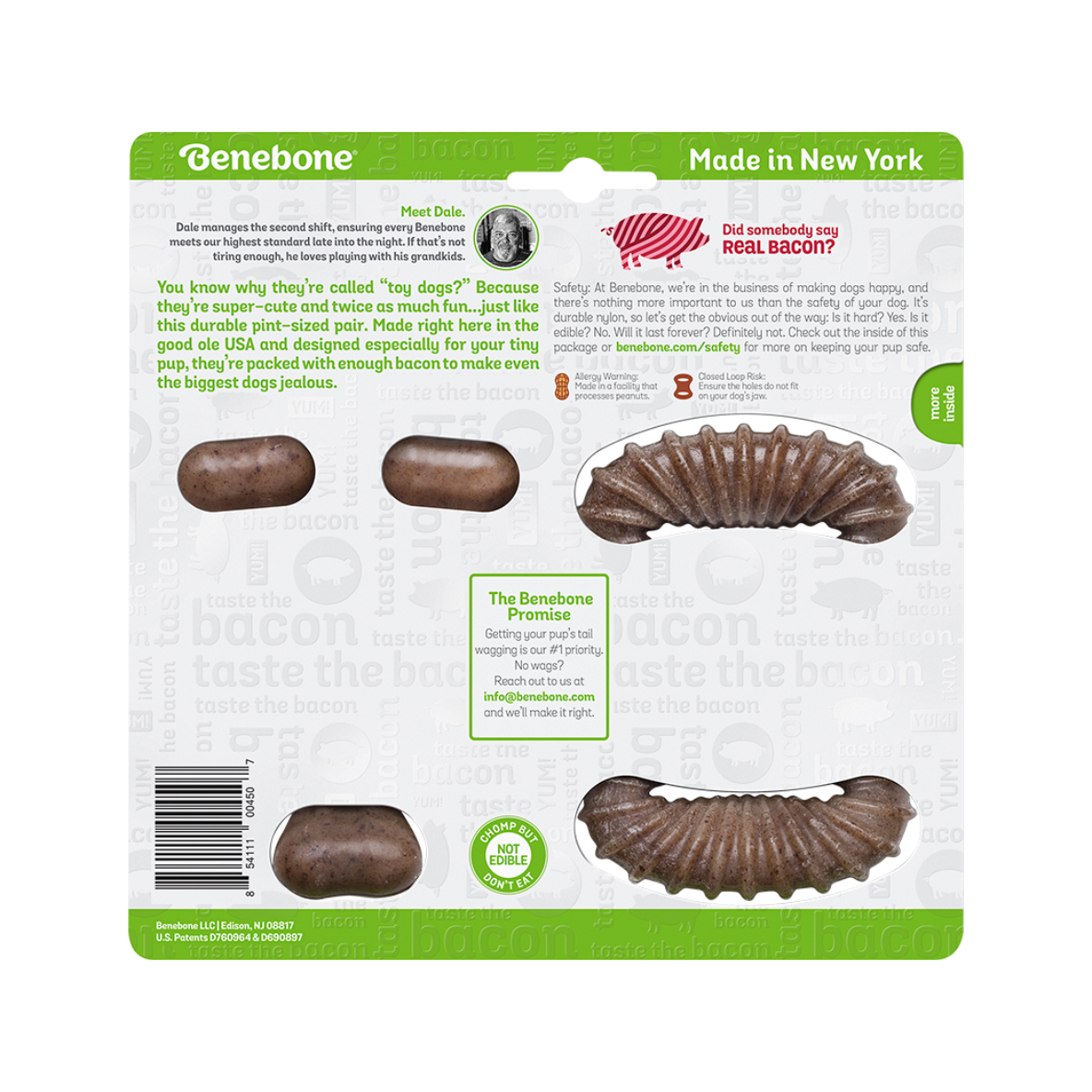 Benebone Tiny 2-Pack - Dental Chew + Wishbone (Bacon)