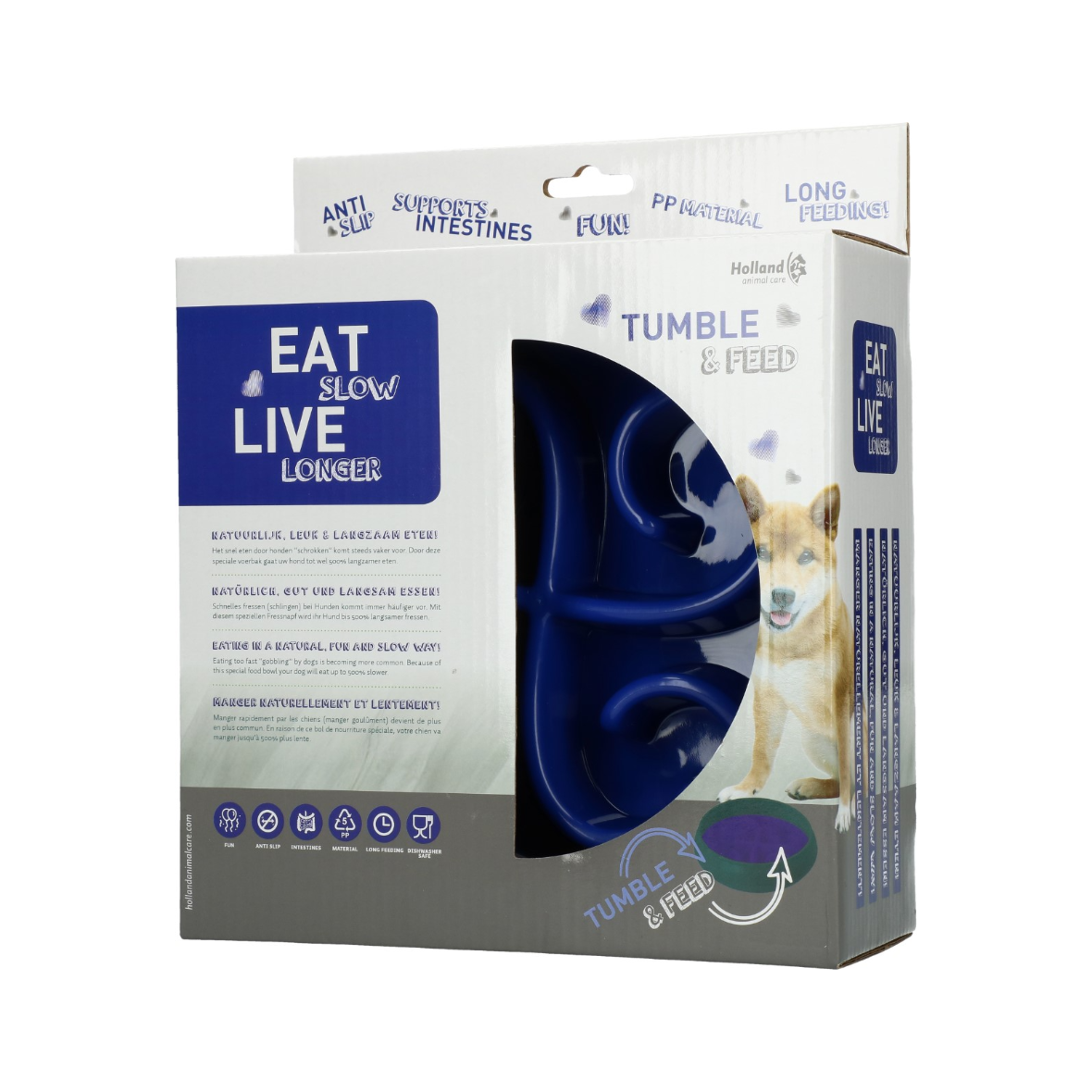 Eat Slow Live Longer Tumble & Feed (blauw)