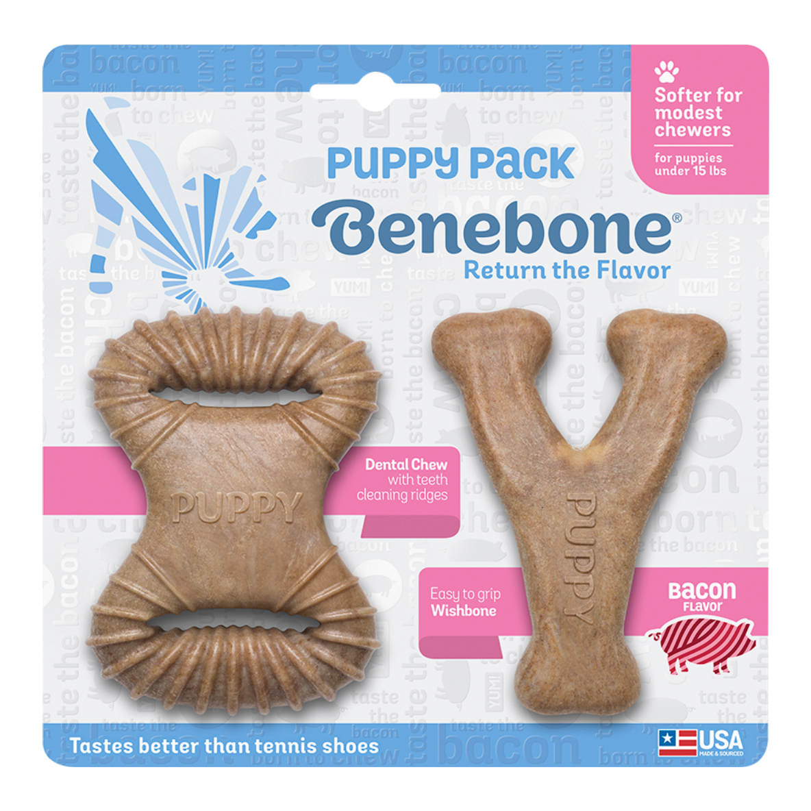 Benebone Puppy Pack - Dental Chew + Wishbone (Bacon)
