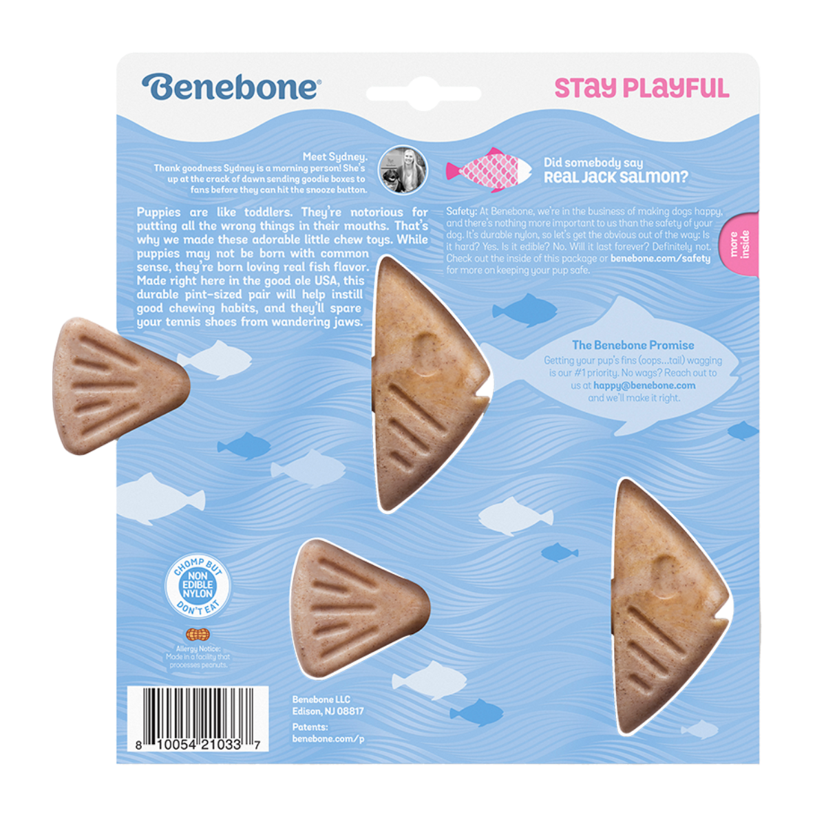 Benebone Puppy 2-Pack Fishbone Zalm
