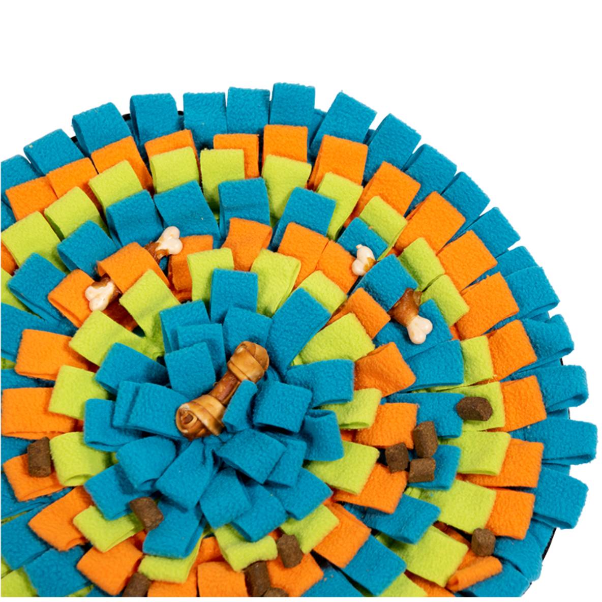 AB Treat mat oranje-groen-blauw (rond)