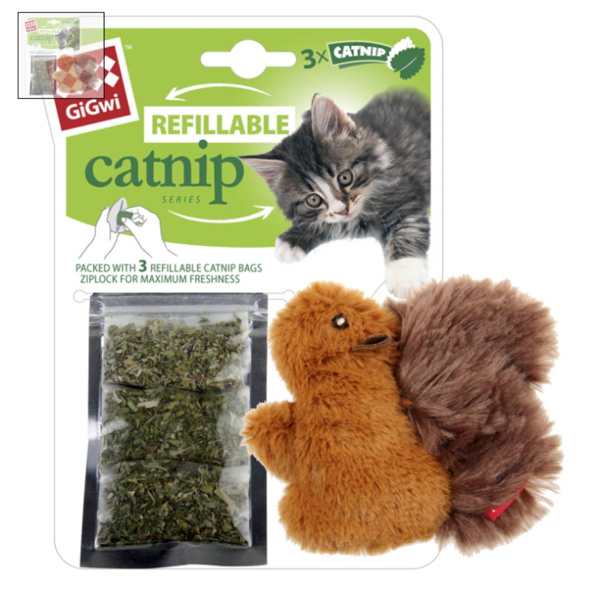GIG REFILLABLE CATNIP Eekhoorn