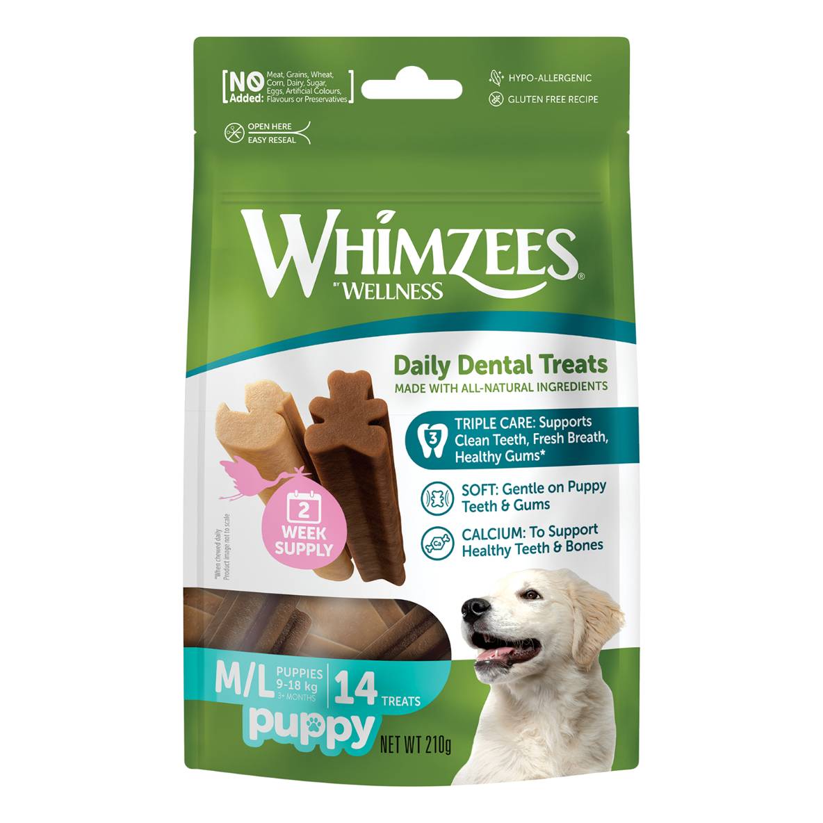 Whimzee Snack Puppy M/L (14 stuks)