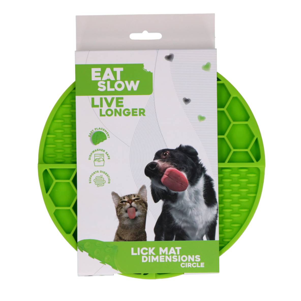 Eat Slow Live Longer ronde likmat met diepe vakjes - Groen