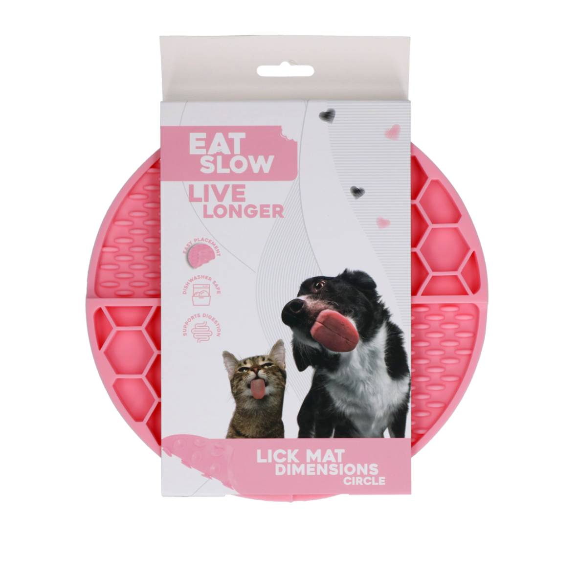 Eat Slow Live Longer ronde likmat met diepe vakjes - Roze