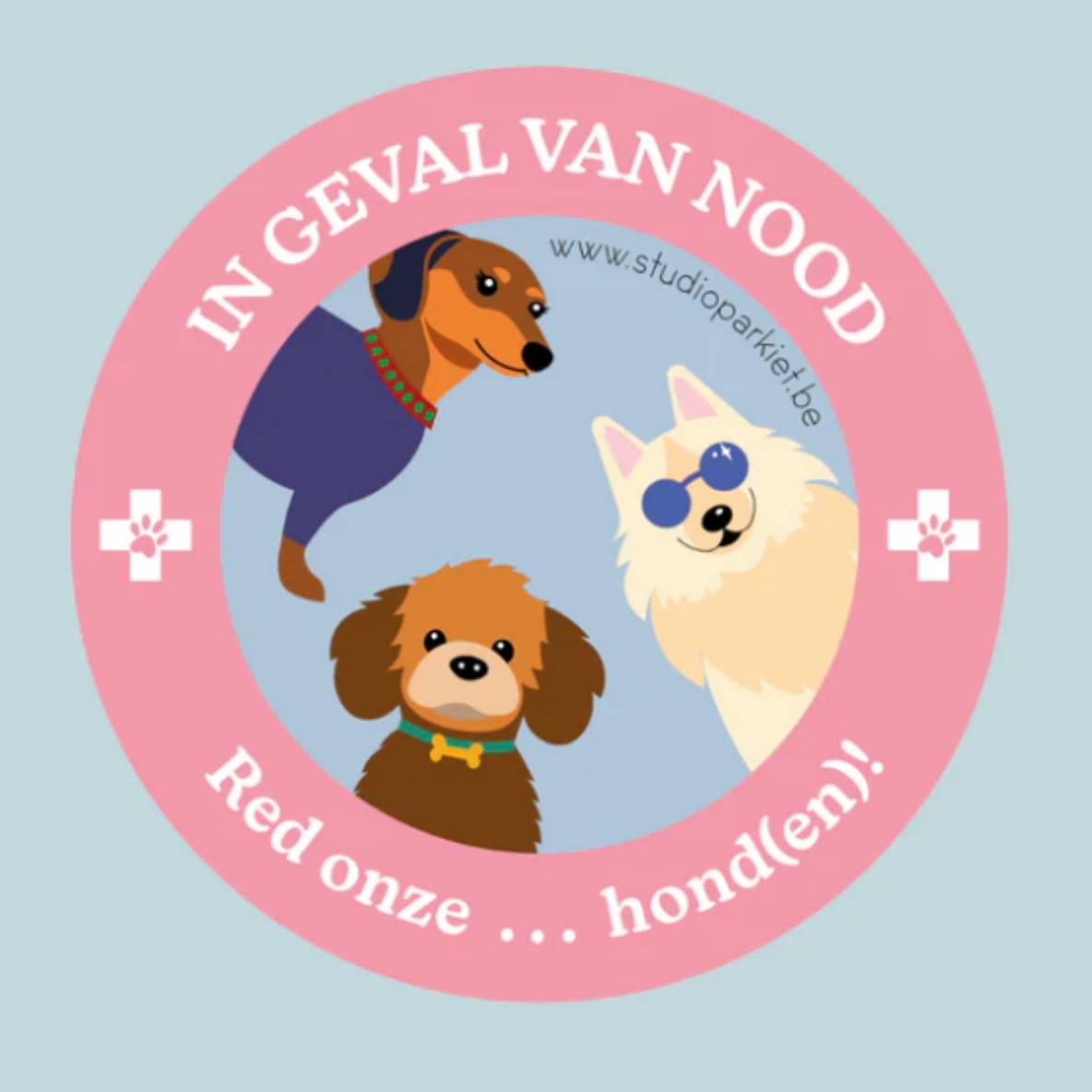 Sticker hond- Studio Parkiet
