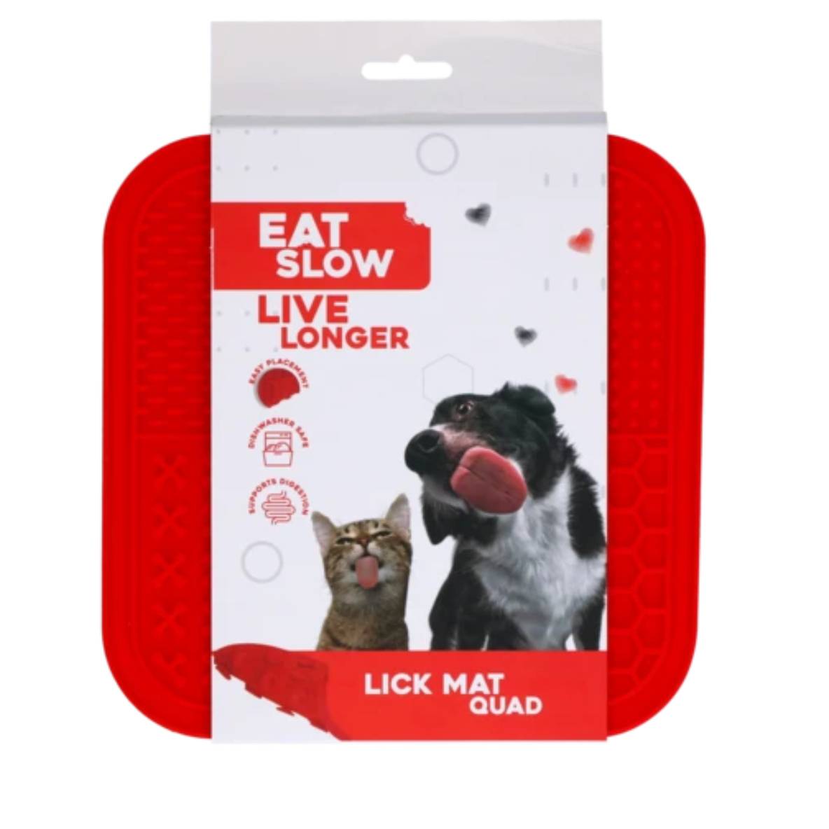 Eat Slow Live Longer kwartet likmat - rood