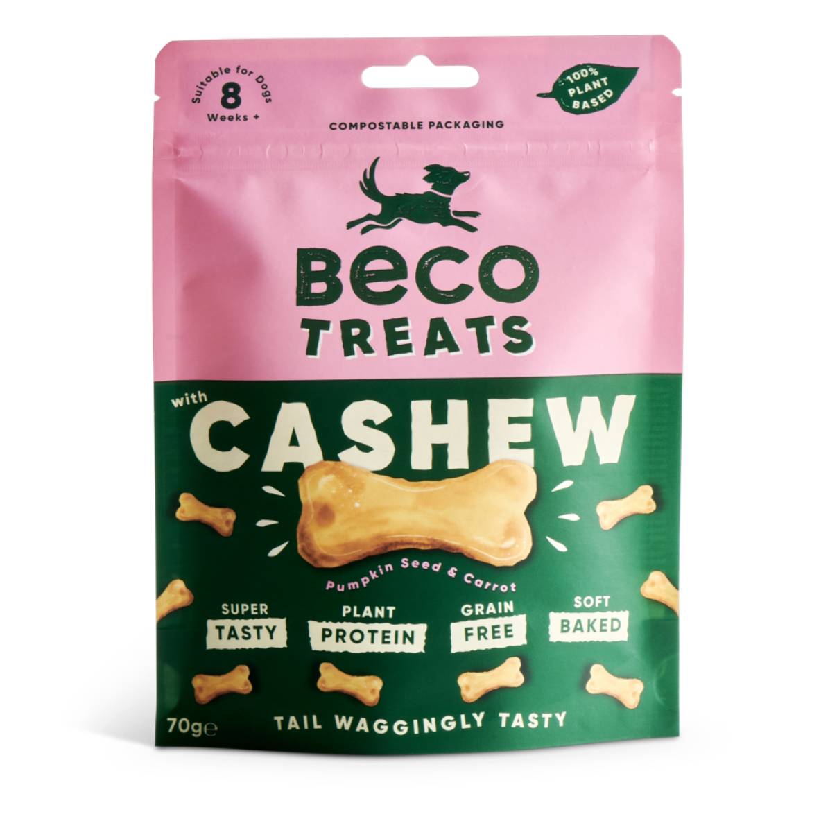 Beco Cashew Treats met Pompoenzaad en Wortel