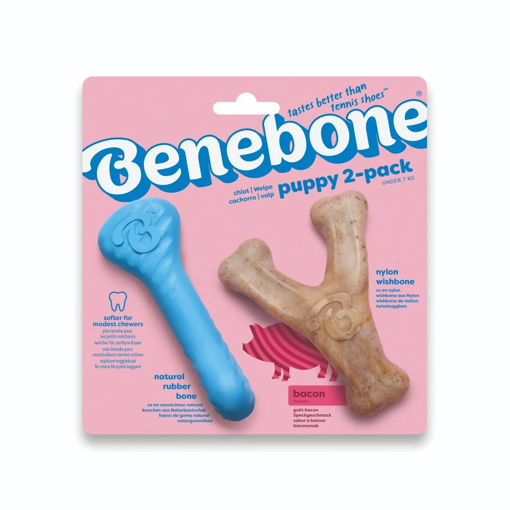 Benebone Puppy Pack - Rubber Bone + Wishbone