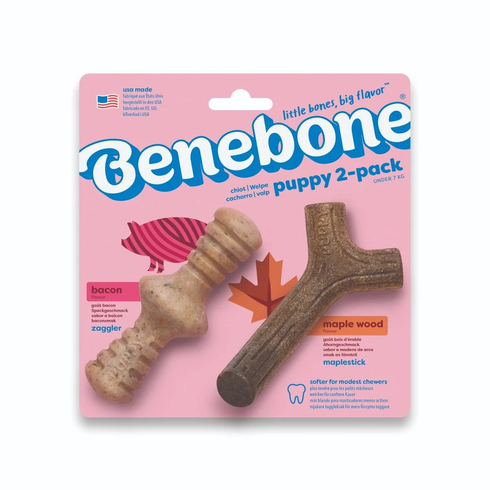 Benebone Puppy Pack - Maple Stick + Zaggler (Bacon)