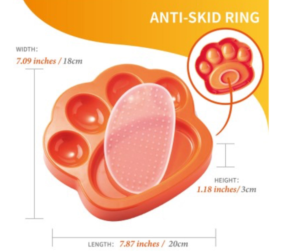2-in-1 mini slowfeeder en likmat (oranje)