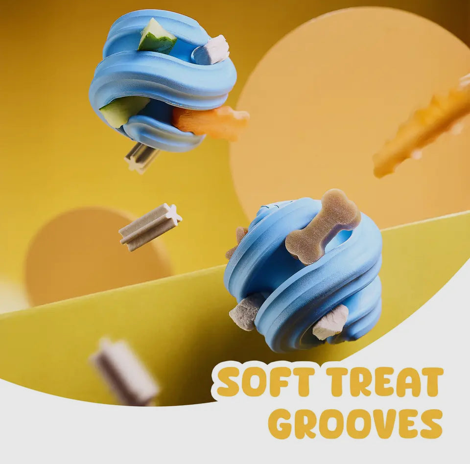 Chewtastic Geometrics Gentle Natuurlijk Rubber Geo-Hex Pastelblauw