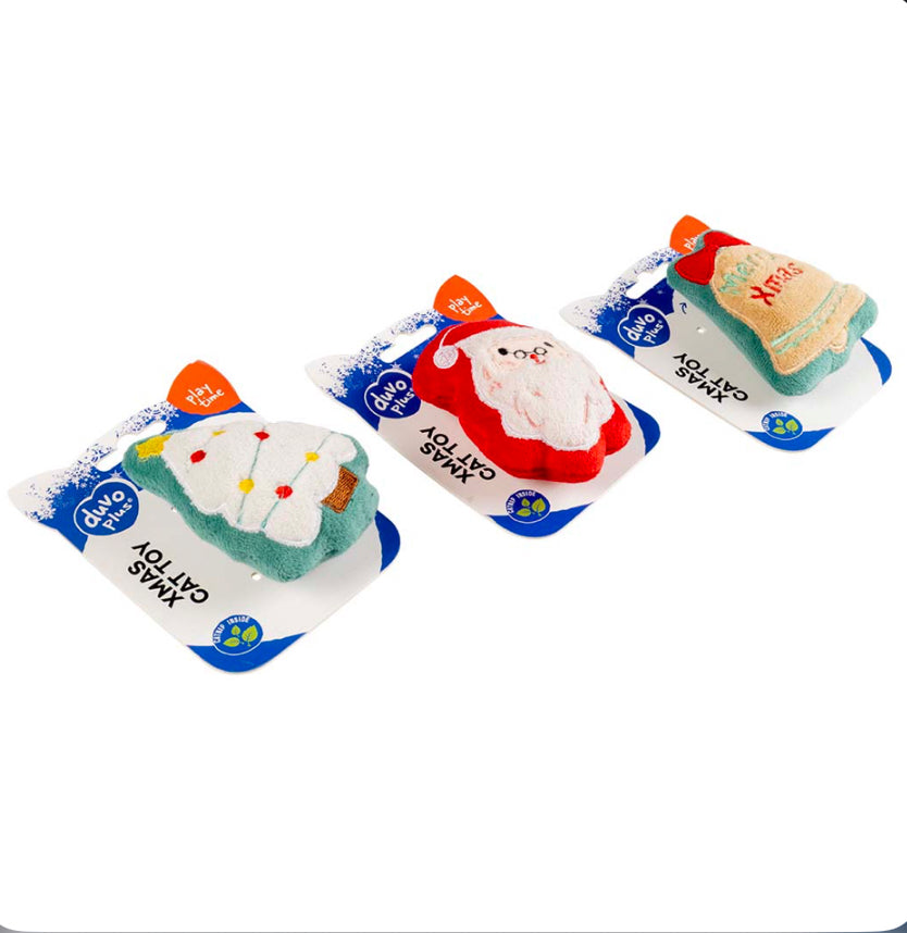 Xmas pluche speeltje (kerstman, kerstboom of klokje)