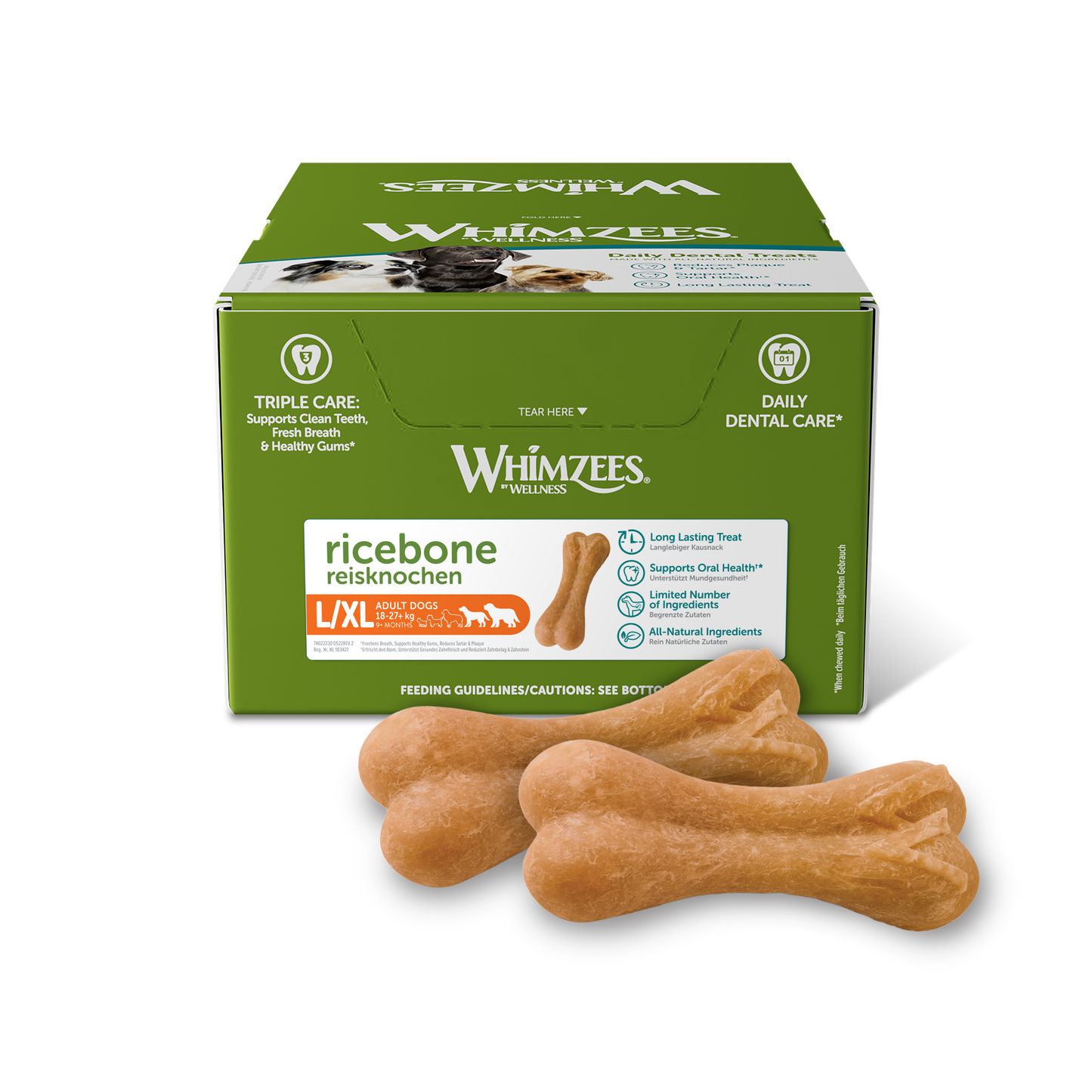 Whimzee Snack Rijstbeen L/XL