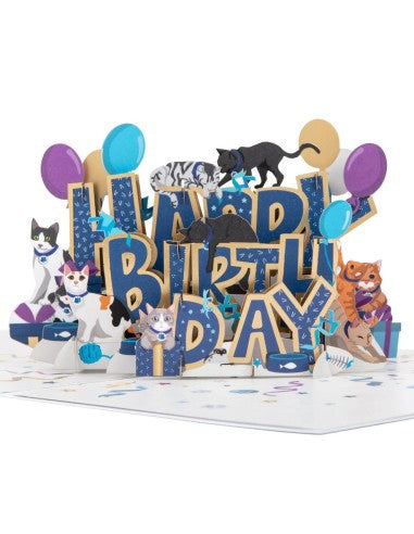 Cardology pop-upkaart: Cats Happy Birthday