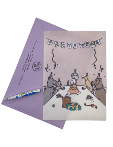 Eetbare kaart voor honden: Pawty Time