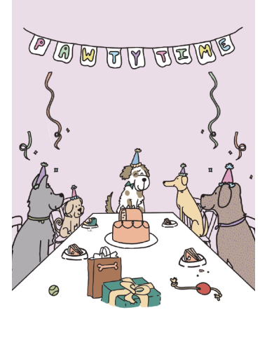 Eetbare kaart voor honden: Pawty Time