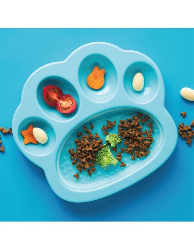 2-in-1 mini slowfeeder en likmat (blauw)