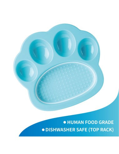 2-in-1 mini slowfeeder en likmat (blauw)