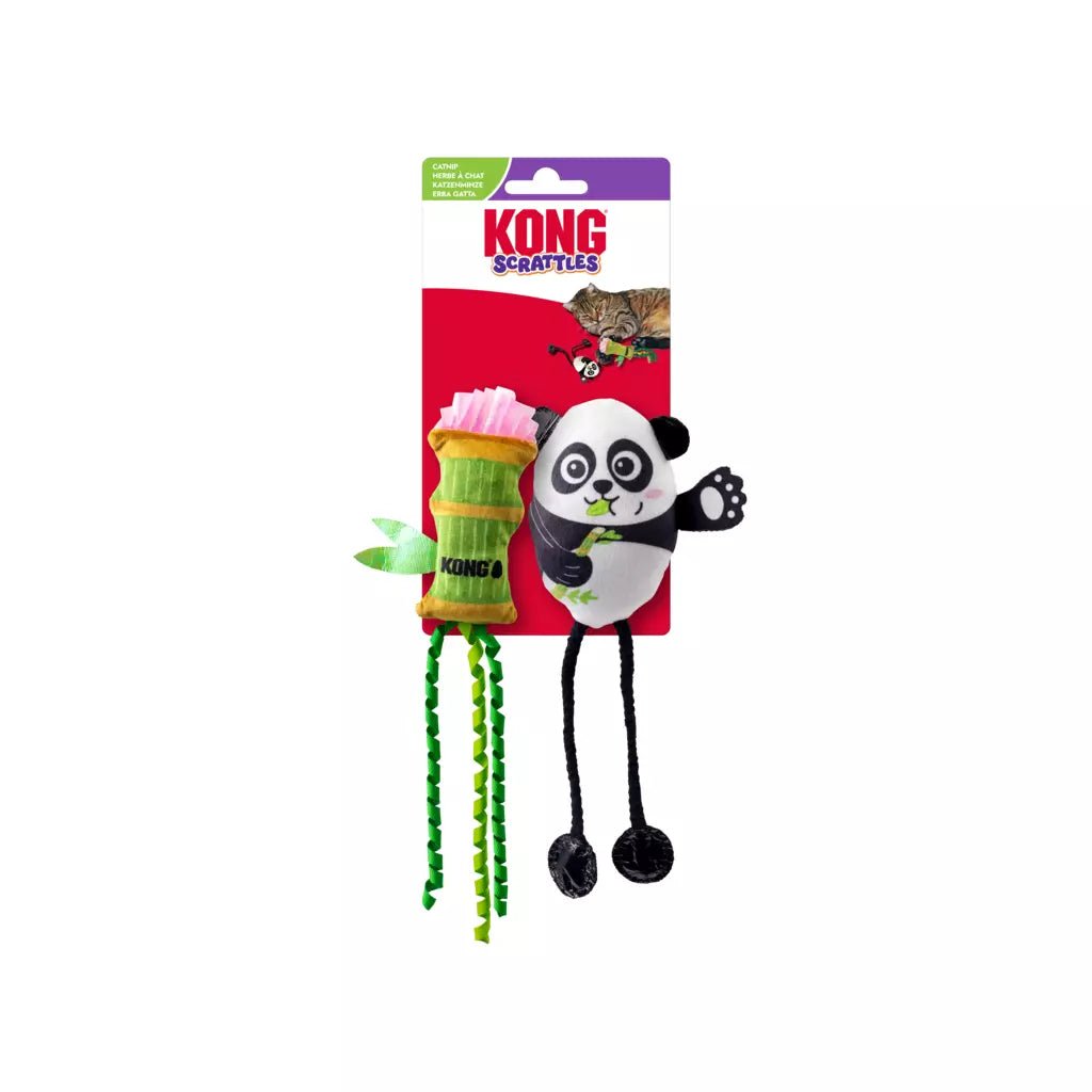 Kong Scrattles panda en cactus - 2 stuks