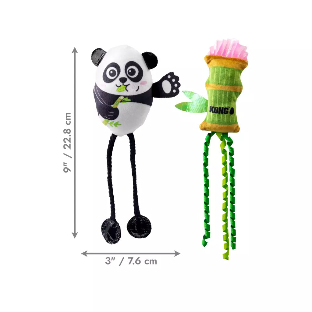 Kong Scrattles panda en cactus - 2 stuks