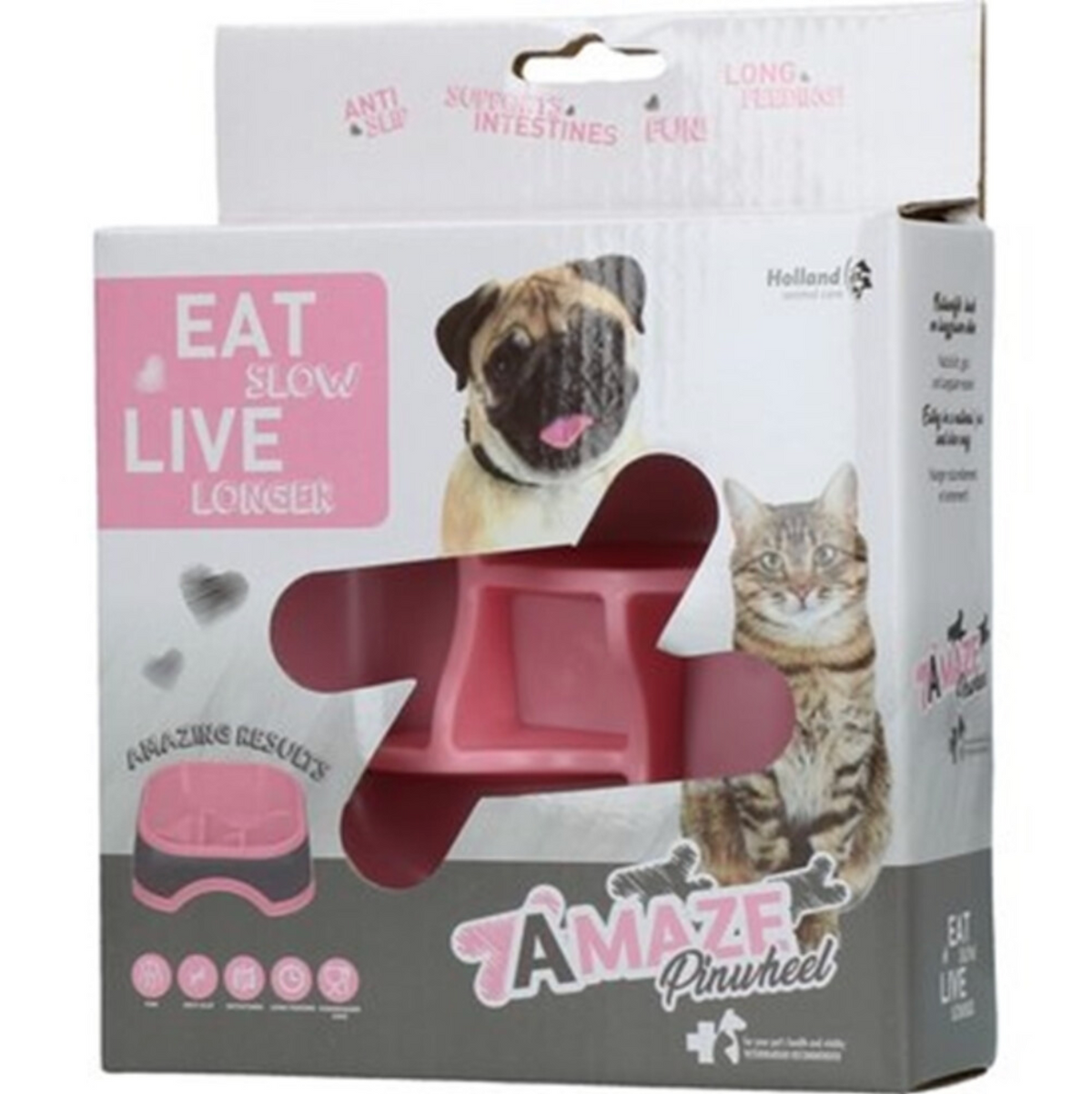 Eat Slow Live Longer Amaze Pinwheel - Roze