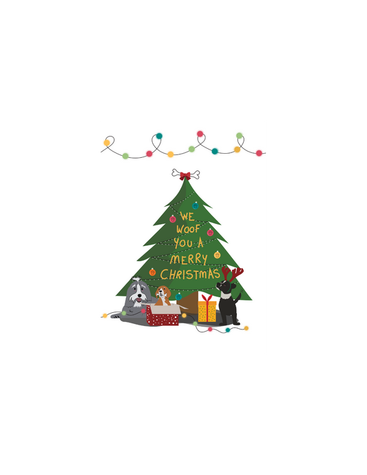 Eetbare kaart voor honden: We Wooff You a Merry Christmas